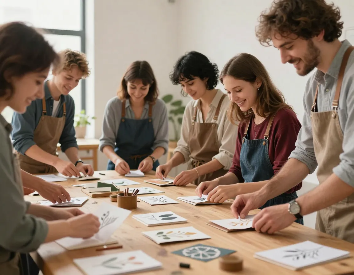 The team spirit at our handmade cards studio